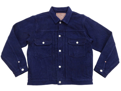 Studio D'artisan Men's 14 oz Selvedge Sashiko Jacket - Type II Style - Deep Indigo One Wash - Made in Japan (SDA 4619)