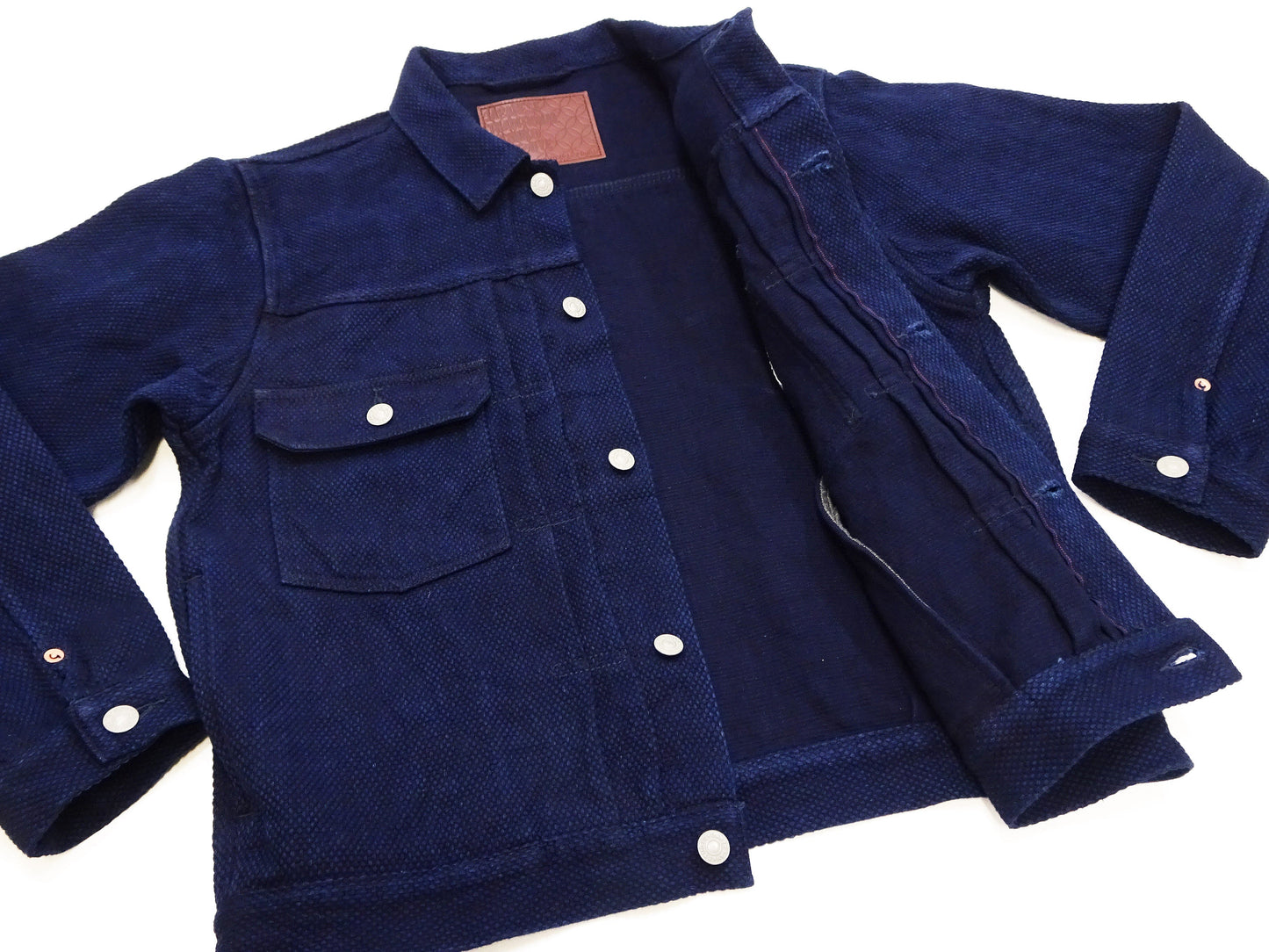 Studio D'artisan Men's 14 oz Selvedge Sashiko Jacket - Type II Style - Deep Indigo One Wash - Made in Japan (SDA 4619)