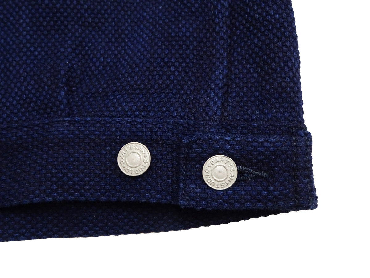 Studio D'artisan Men's 14 oz Selvedge Sashiko Jacket - Type II Style - Deep Indigo One Wash - Made in Japan (SDA 4619)