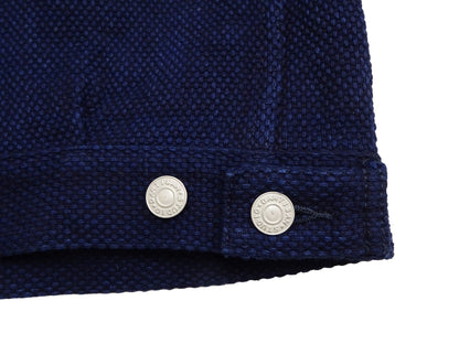 Studio D'artisan Men's 14 oz Selvedge Sashiko Jacket - Type II Style - Deep Indigo One Wash - Made in Japan (SDA 4619)