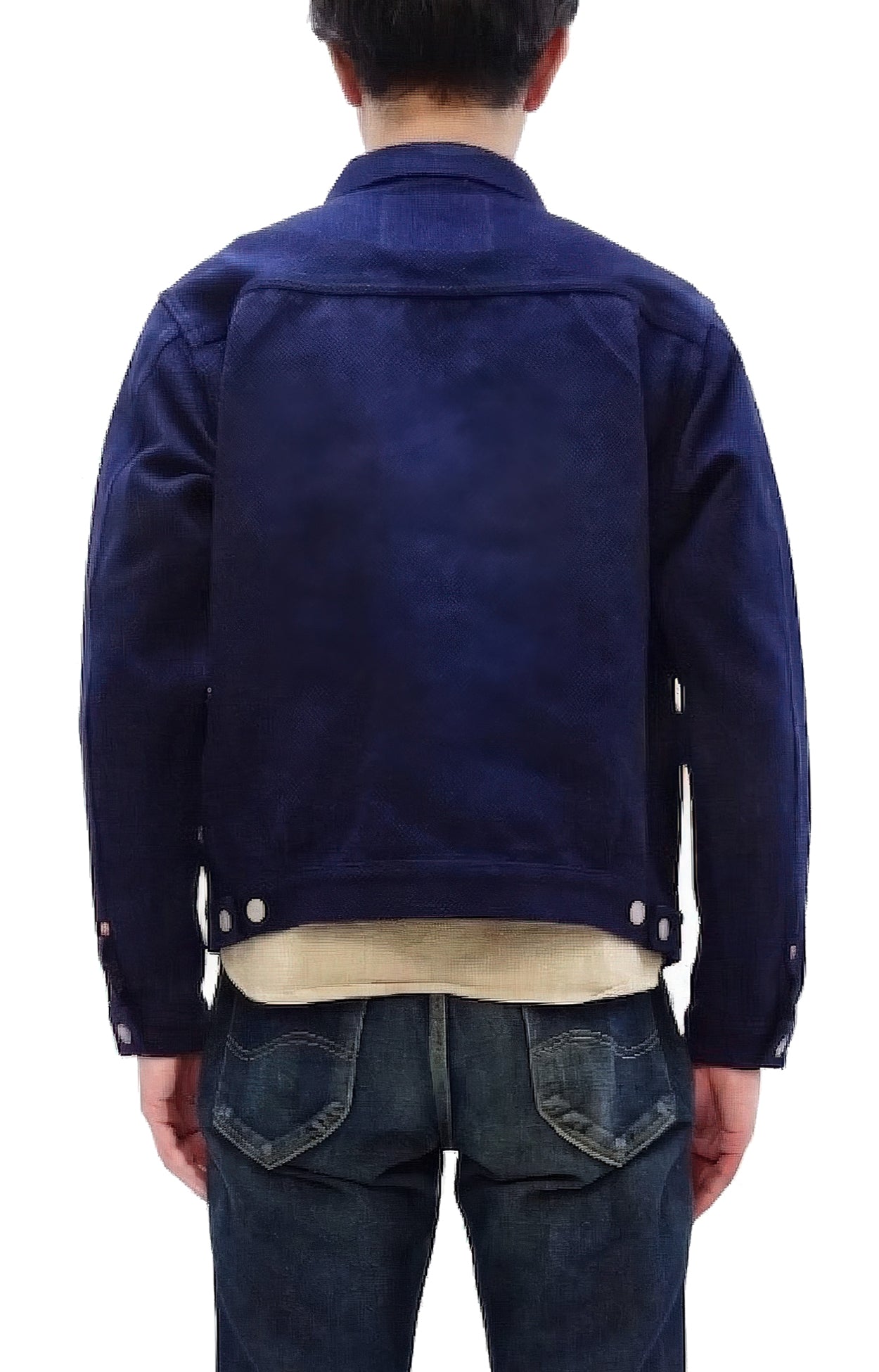 Studio D'artisan Men's 14 oz Selvedge Sashiko Jacket - Type II Style - Deep Indigo One Wash - Made in Japan (SDA 4619)
