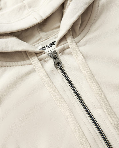 Womens Oatmeal Crop Zip Hoodie
