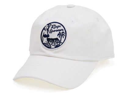 Reyn Spooner Cap THE MAUKA HAT Men's Classic Cotton Twill Hat with Embroidered Patch A000150221 502-A0001 White