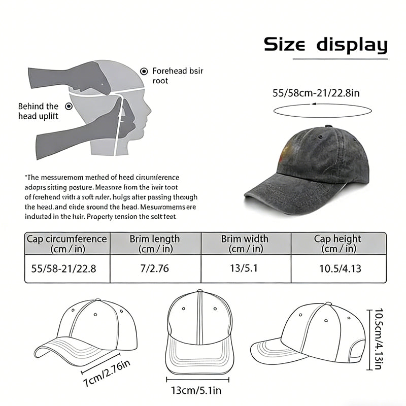 1955 Limited Edition Embroidered Vintage Baseball Cap – Retro Washed Distressed Hat