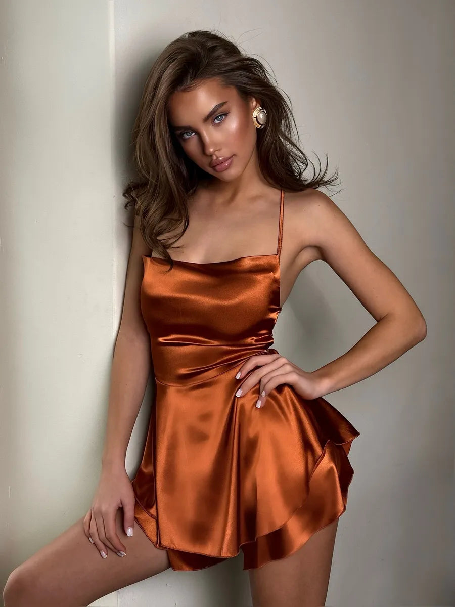 Sadao Lace Up A-Line Short Dress for Effortless Style