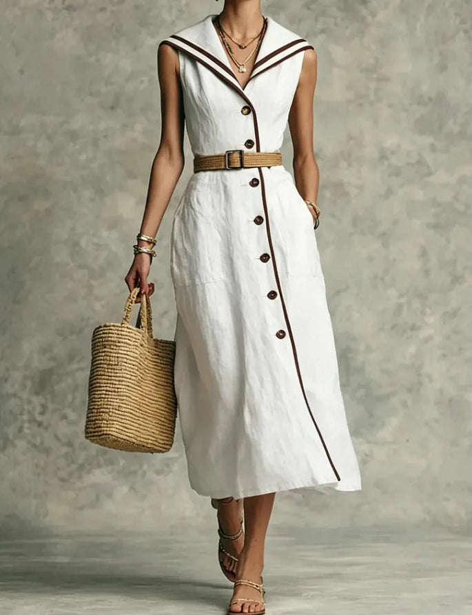 Stand-Up Collar Button-Front Casual Dress | 3 Colors