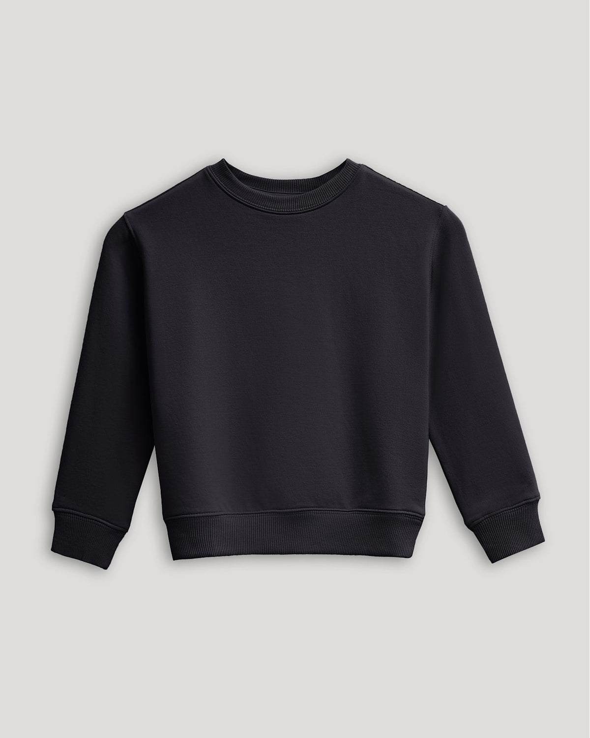 Girls Black Slouch Pullover Crew