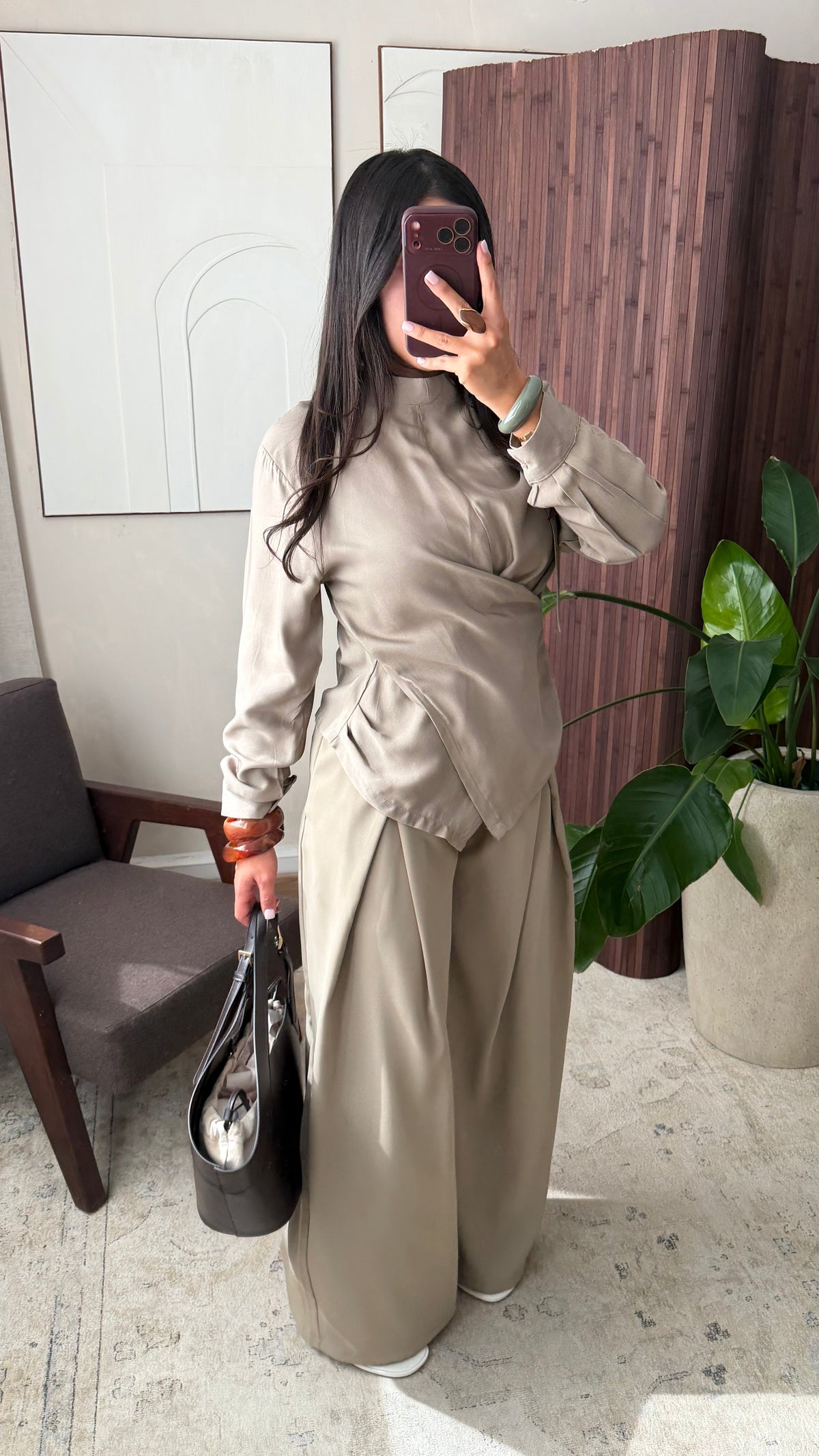 Pantalon palazzo I Taupe