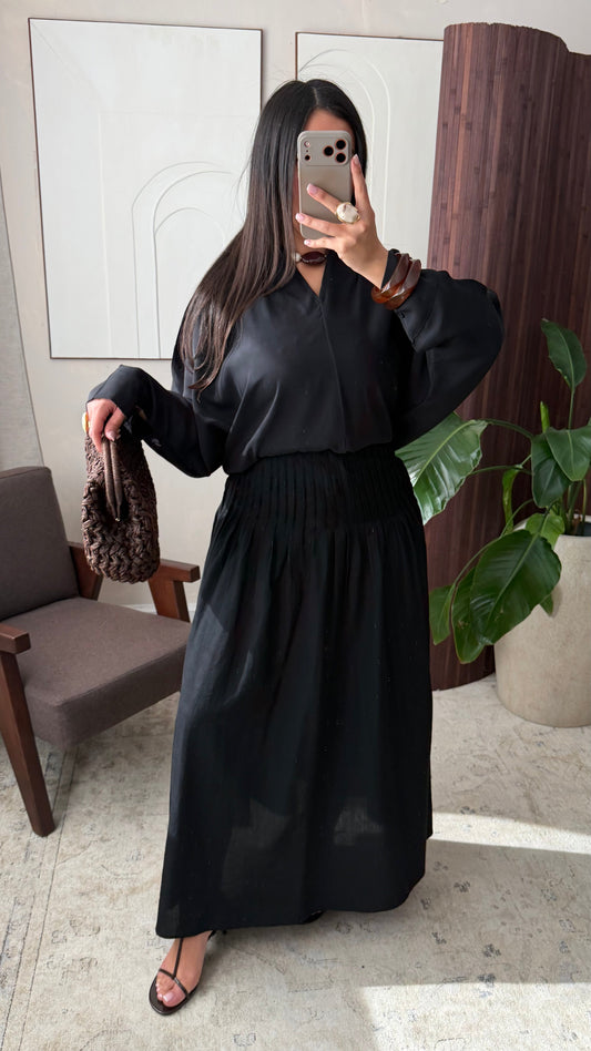 Jupe Doublee En Coton I Noir