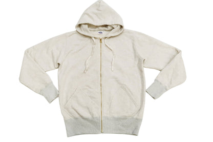 Studio D'artisan Plain Hoodie Men's Solid Zip-Up Hooded Sweatshirt 8087M Oatmeal