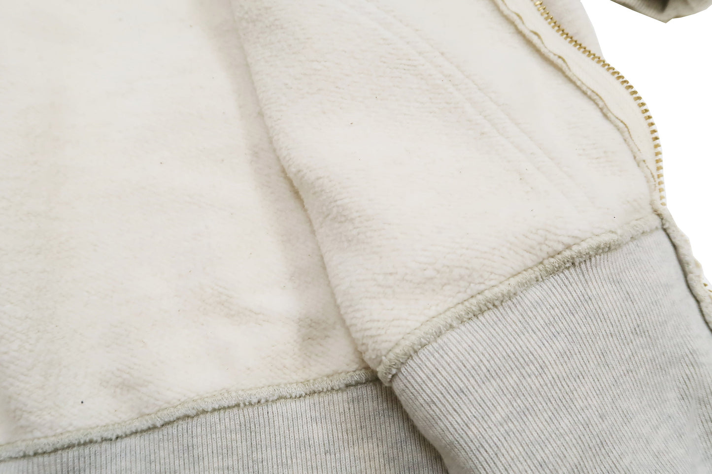 Studio D'artisan Plain Hoodie Men's Solid Zip-Up Hooded Sweatshirt 8087M Oatmeal