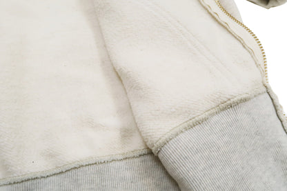 Studio D'artisan Plain Hoodie Men's Solid Zip-Up Hooded Sweatshirt 8087M Oatmeal