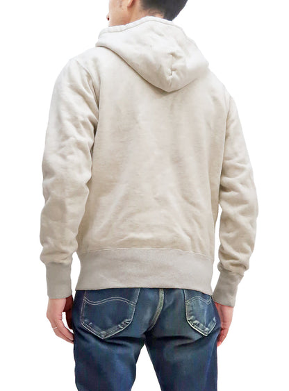 Studio D'artisan Plain Hoodie Men's Solid Zip-Up Hooded Sweatshirt 8087M Oatmeal