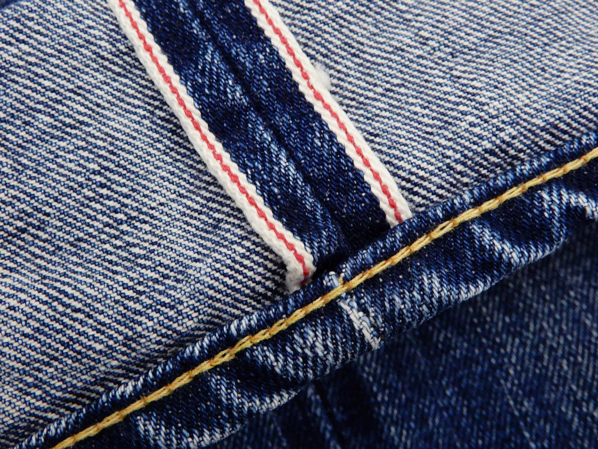 Eternal Faded Jeans Men's Slim Fit Straight Leg Button Fly Japanese Selvedge Denim 811 Mid-Tone