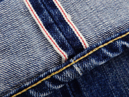 Eternal Faded Jeans Men's Slim Fit Straight Leg Button Fly Japanese Selvedge Denim 811 Mid-Tone