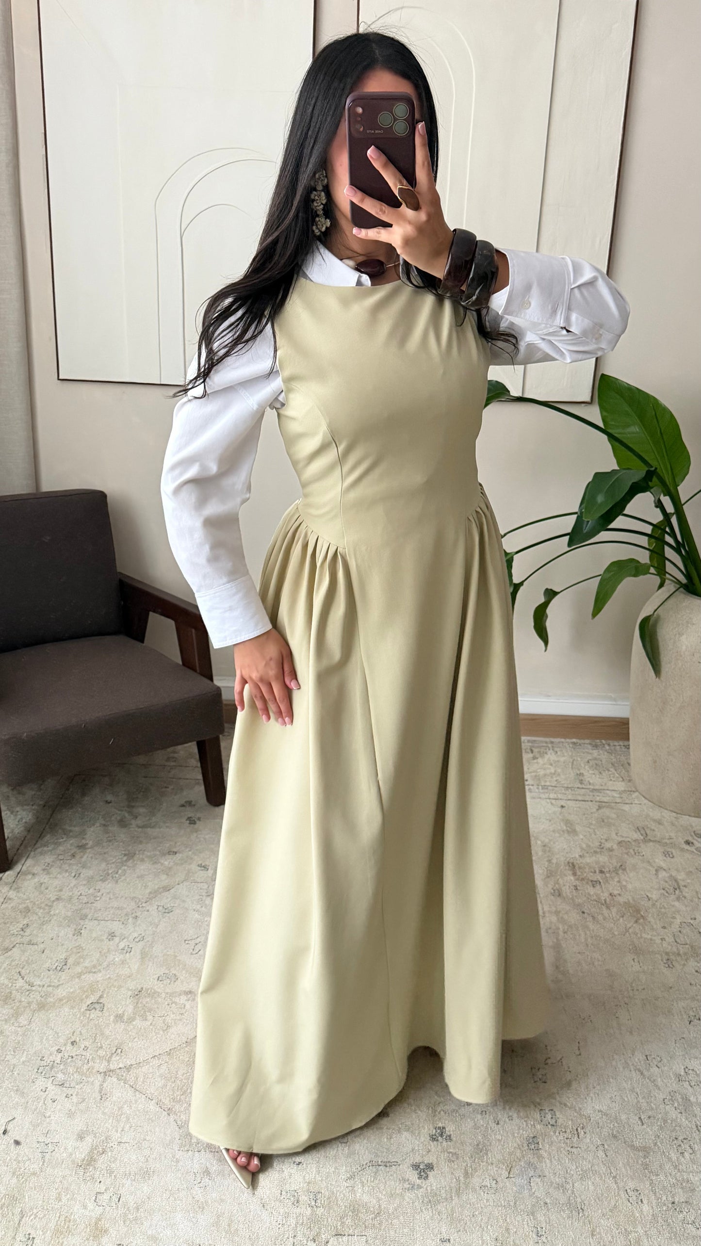 Robe sans manches ELINA I Vert pastel