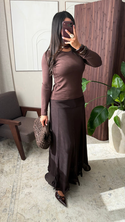 Haut simple MUST HAVE I Marron chocolat