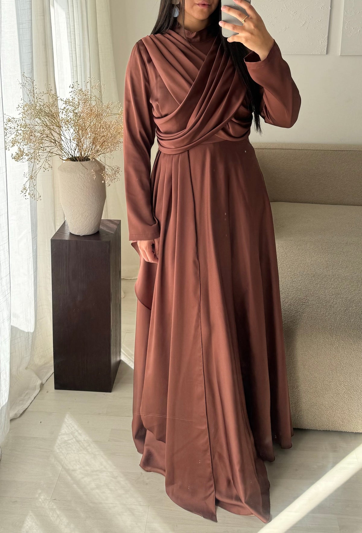 Robe Turquie Col Croise I Marron Rose