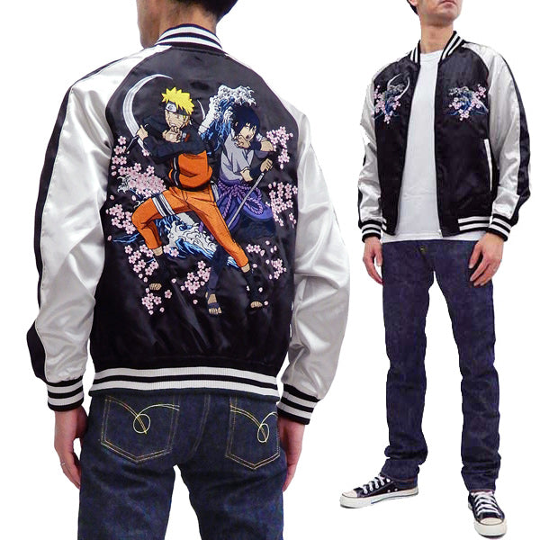 Naruto Jacket Men's Naruto Shippuden Japanese Souvenir Jacket Sukajan 9001821 Black