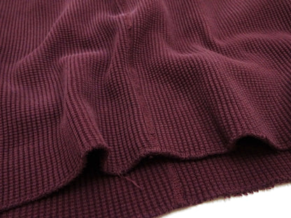 Studio D'Artisan Men's Heavyweight Waffle Knit Thermal Long Sleeve T-Shirt - 100% Cotton, Crew Neck, Ribbed Cuffs, Raw-edge hem, Made in Japan (SDA 9936) Burgundy