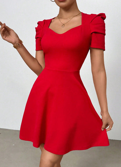 Women's Boat Neck High-Waist Mini Dress – Zipper Patchwork