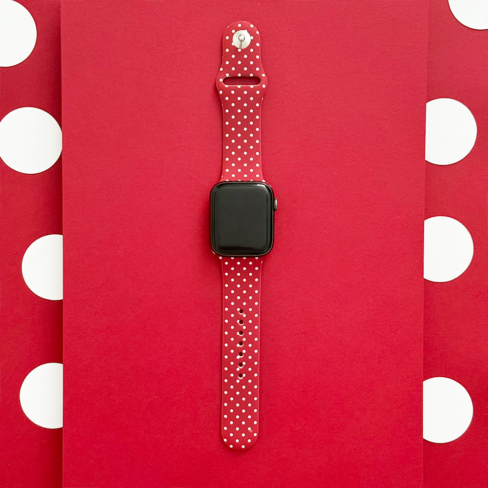 Burgundy Polka Dot Apple Watch Strap