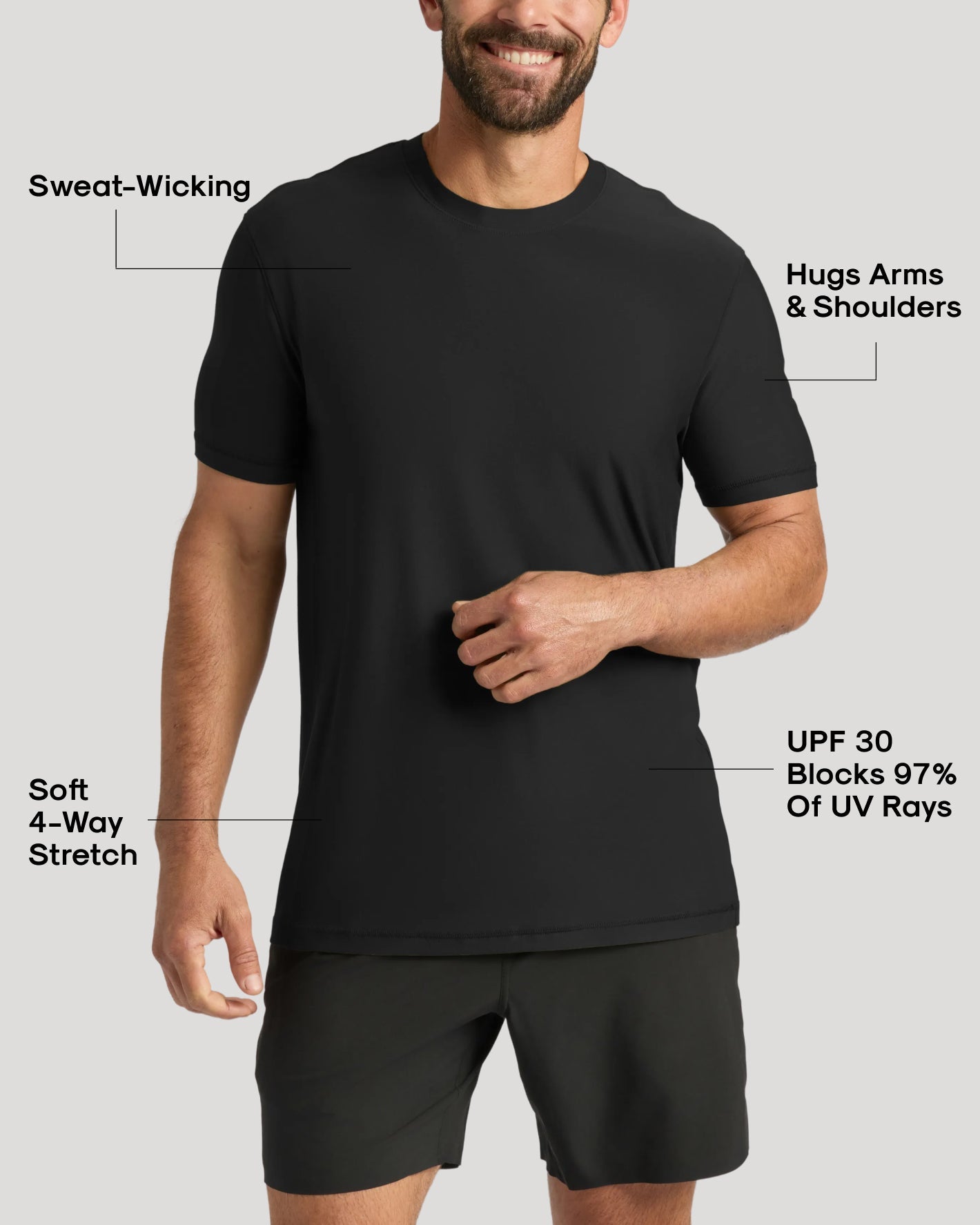 All Black Active Crew Neck 3-Pack