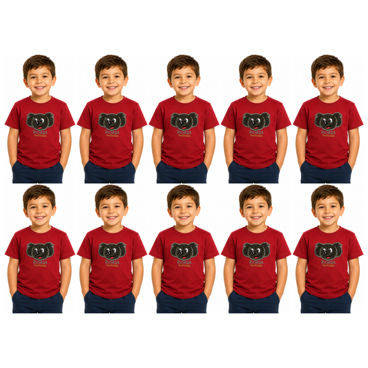 10X Kids Koala Australia T Shirt Bulk Pack Red 100 Cotton Childrens Souvenir Gift Top