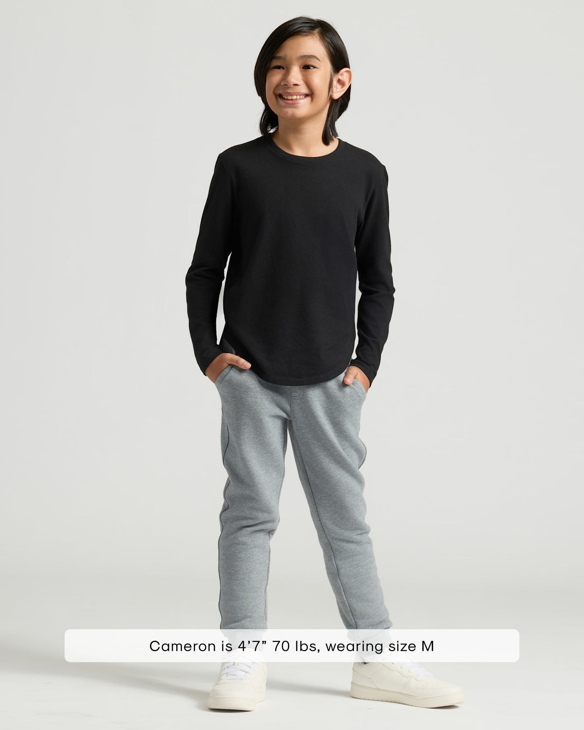 Boys' Classic Long Sleeve Curved Hem Crew Neck 6-Pack