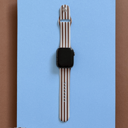 Brown & Blue Stripes Apple Watch Strap