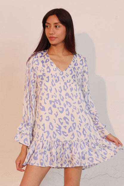 Simple Leopard Ruffle Dress