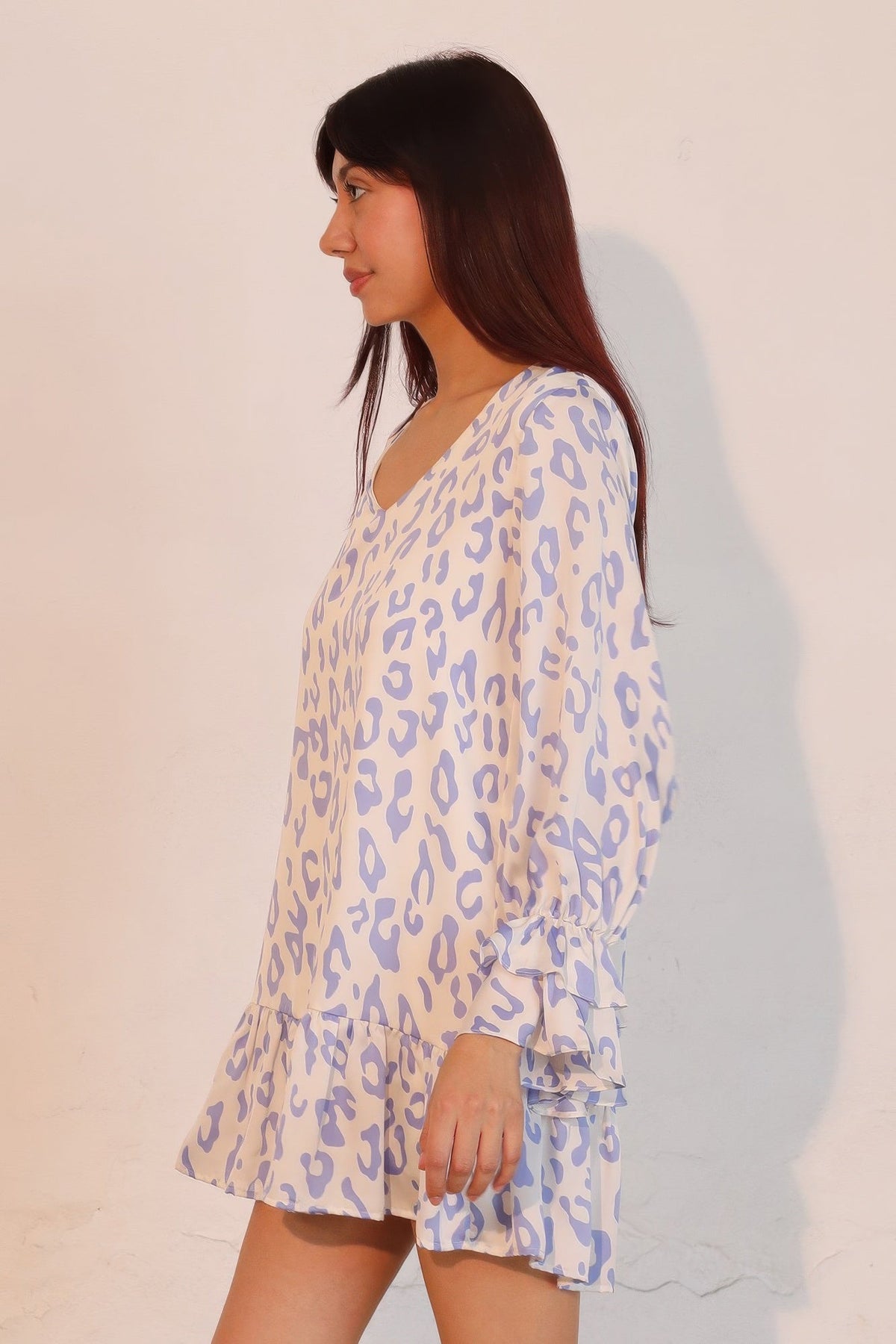 Simple Leopard Ruffle Dress