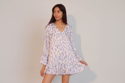 Simple Leopard Ruffle Dress