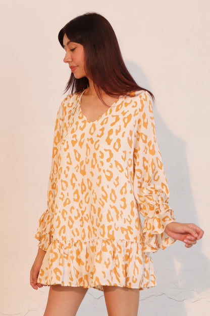 Simple Leopard Ruffle Dress