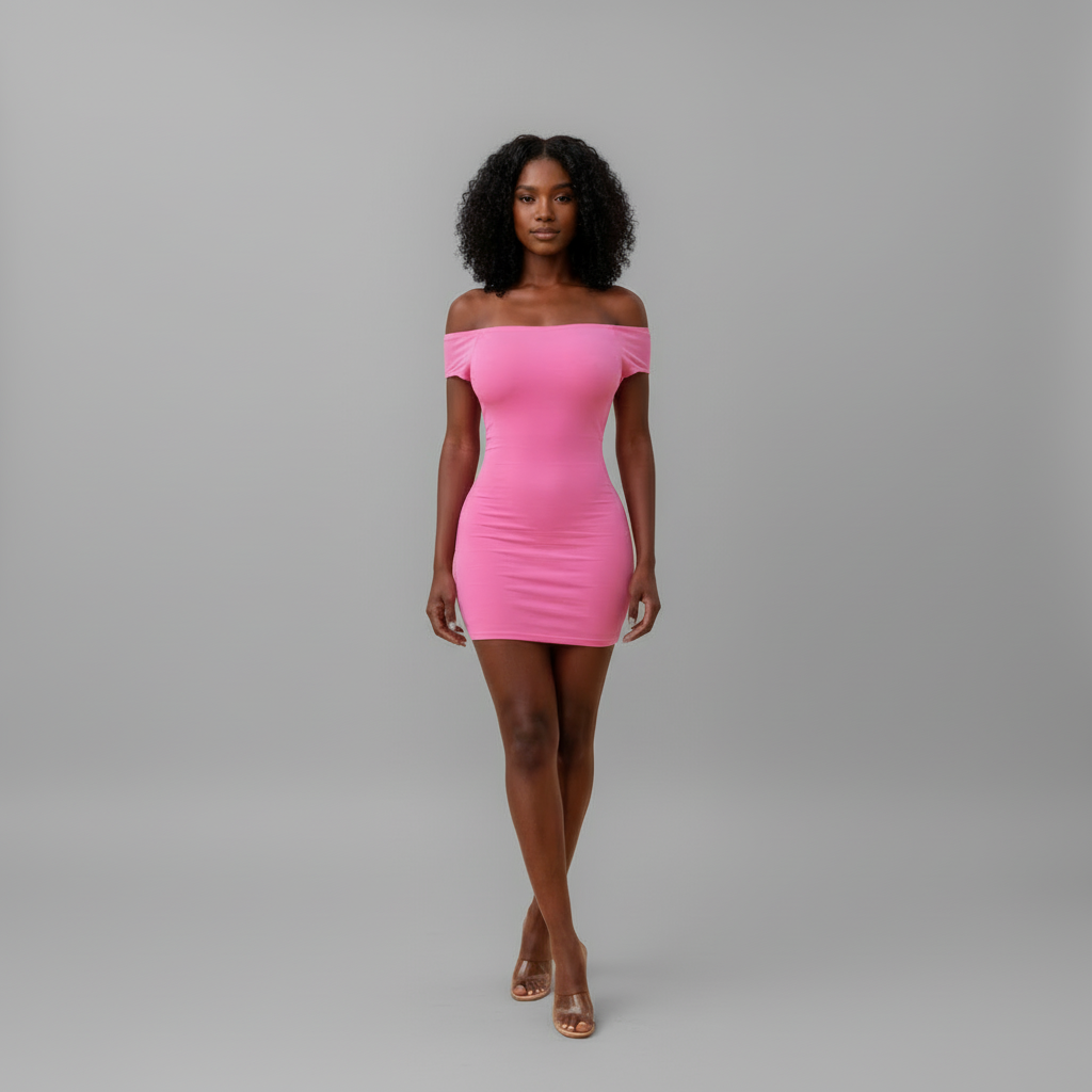 Off Shoulder Dress With Open Back