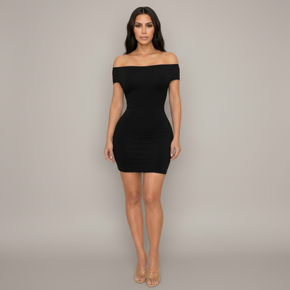 Off Shoulder Dress With Open Back