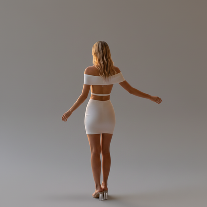 Off Shoulder Dress With Open Back