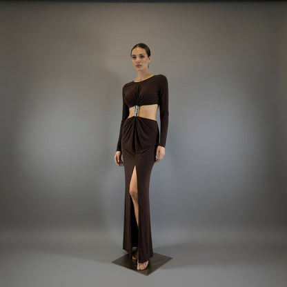 Long Sleeve Mockneck Maxi Dress