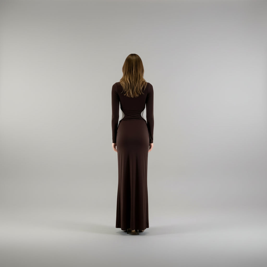 Long Sleeve Mockneck Maxi Dress
