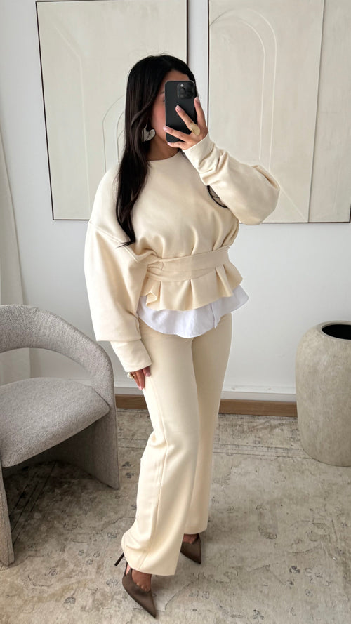 Pantalon De Tailleur Epais Must Have Basique I Creme