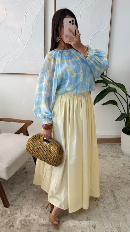 Jupe Bouffante En Coton Nina 11236 Jaune 1