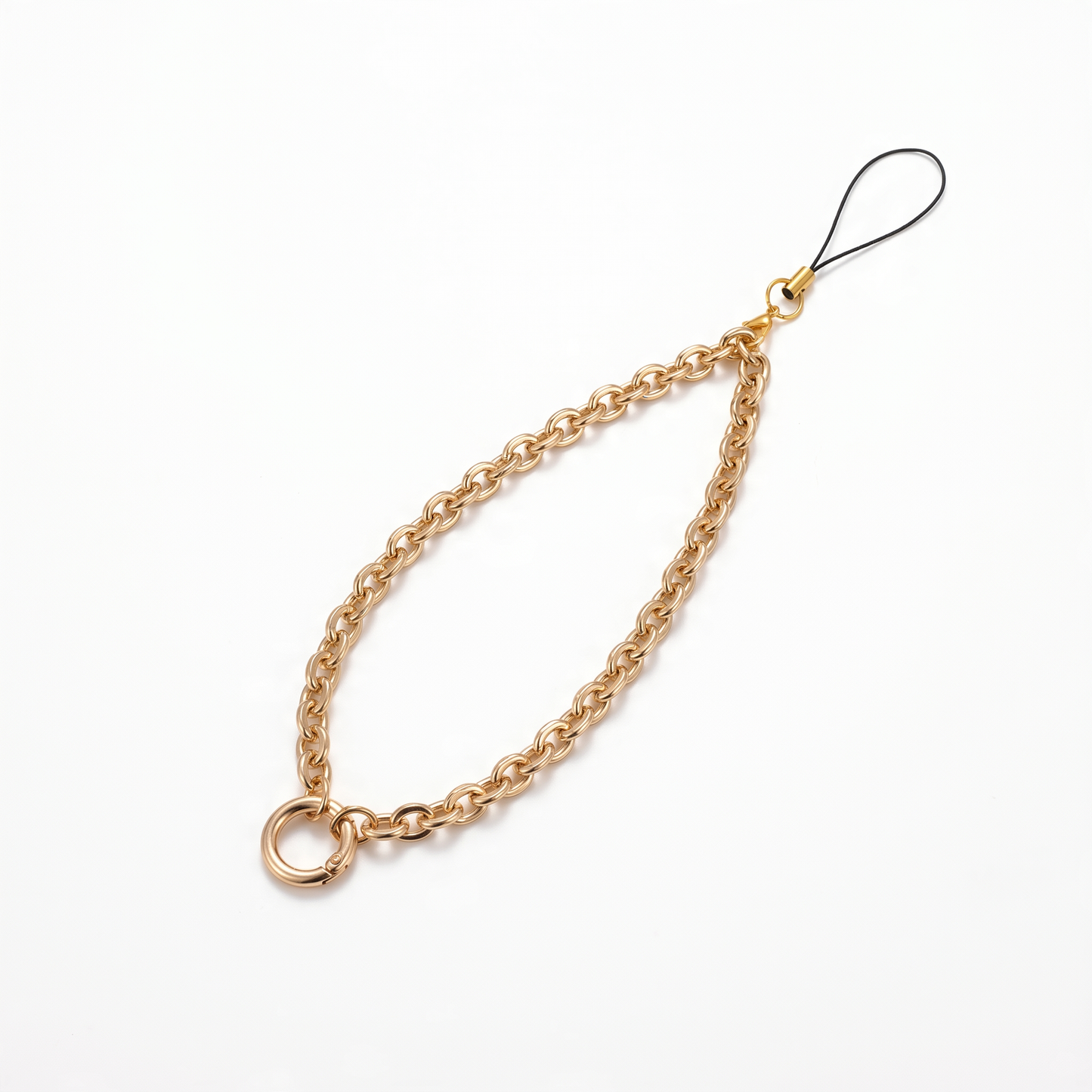 CHUNKY GOLD PHONE STRAP - CIRCLE