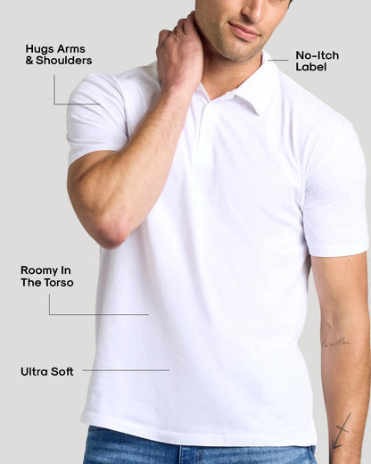 All White Classic Polo 10-Pack