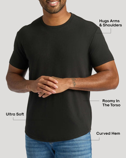 Wardrobe Curved Hem Classic Crew Neck 10-Pack