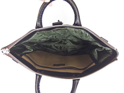 TOYS McCOY Men's Leather Shoulder Bag - U.S. Air Force Helmet Bag Style - TMA2418, 030 Black Horsehide x Nickel Zipper