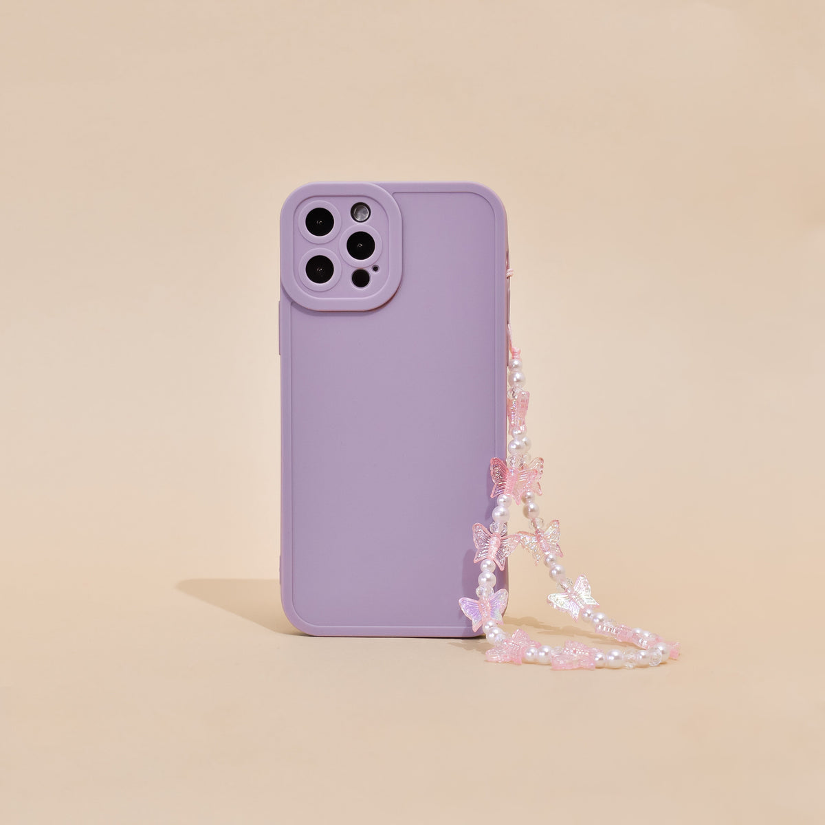 Beaded Phone Strap - Holographic Butterfly