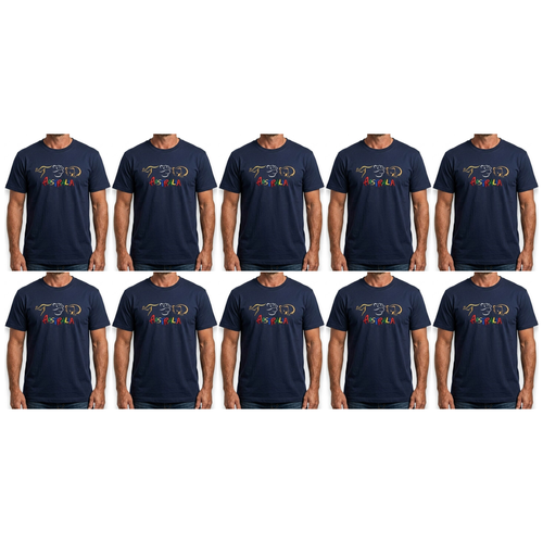 10X Adult Kangaroo Koala Wombat Australian Animals T Shirt Bulk Pack Navy Blue 100 Cotton Souvenir Gift Tee Top