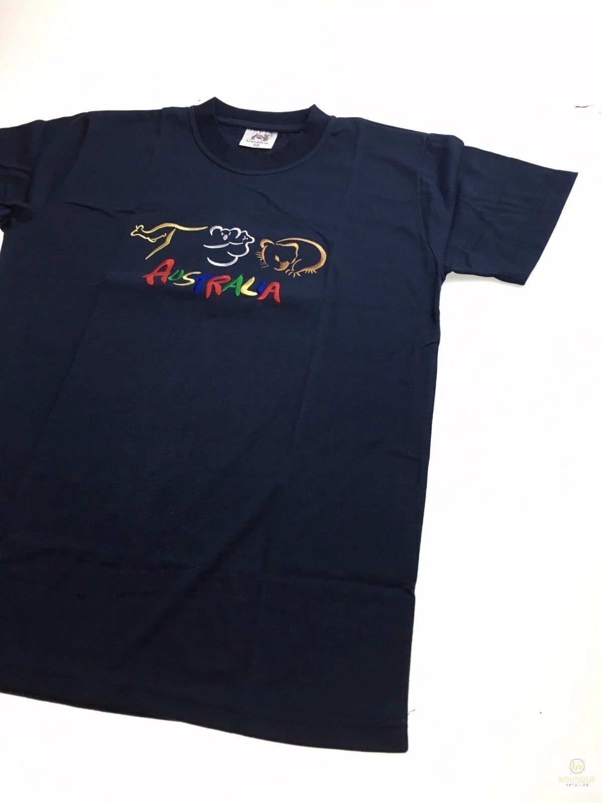 10X Adult Kangaroo Koala Wombat Australian Animals T Shirt Bulk Pack Navy Blue 100 Cotton Souvenir Gift Tee Top
