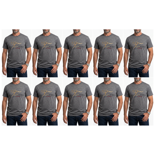 10X Adult Kangaroo Australia T Shirt Bulk Pack Grey Marle 100 Cotton Souvenir Gift Tee Top