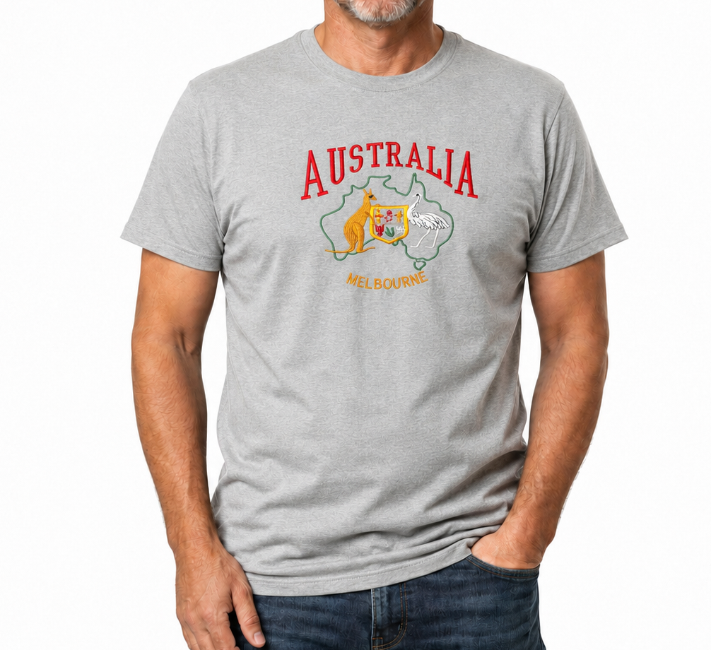 10X Adult Kangaroo Emu Australia Melbourne T Shirt Bulk Pack Grey 100 Cotton Souvenir Gift Top